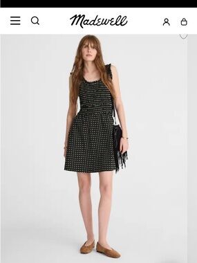 Madewell Polka Dot Tie-Waist Dress